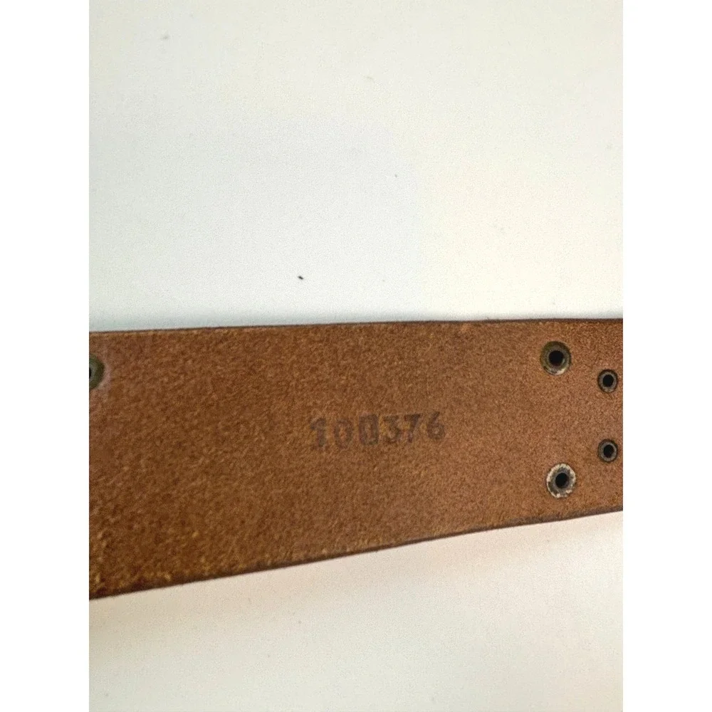 Free People Sola Stud Belt Gold Metallic Leather Women XL Boho